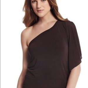 One-Shoulder Brown Women’s Top